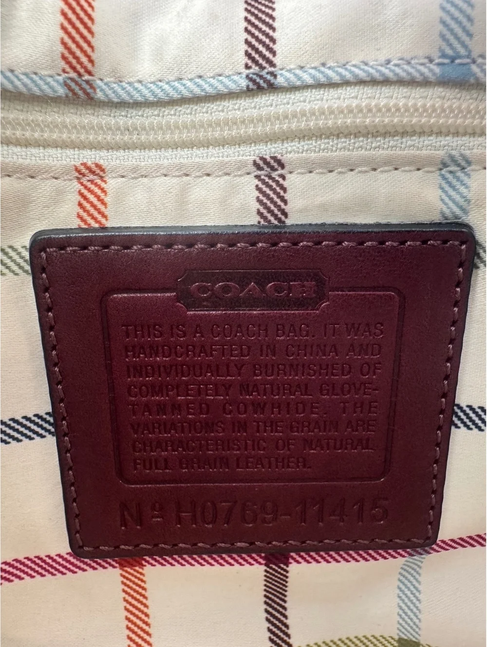 Coach Legacy Bleecker Burgundy Leather Bag F11415 Vtg Y2K